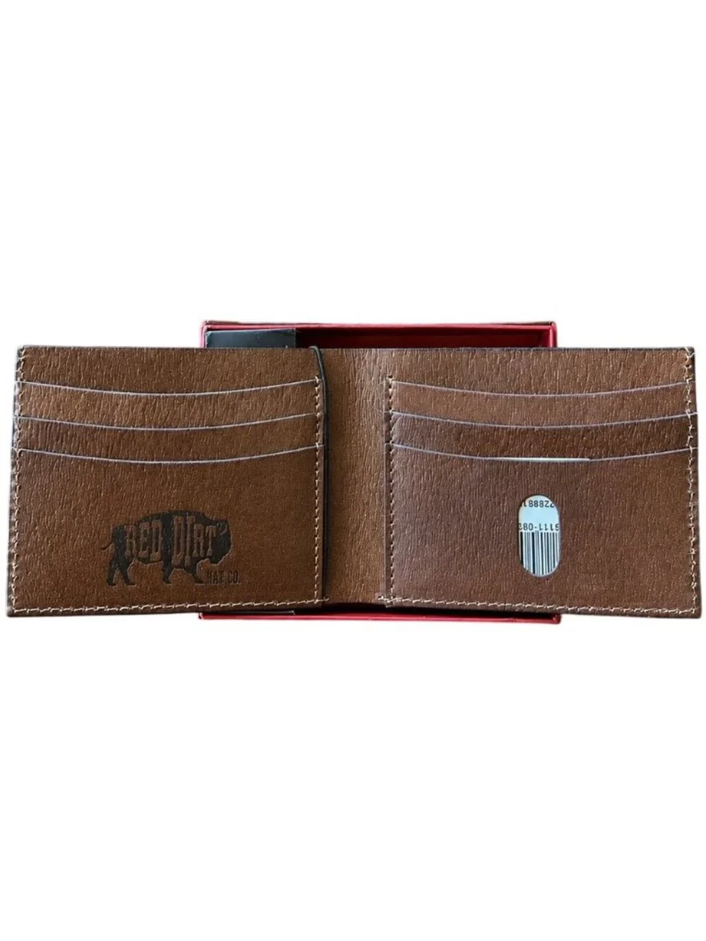 Red Dirt Hat Co Genuine Leather Bifold Wallet Southwestern Print New In Box